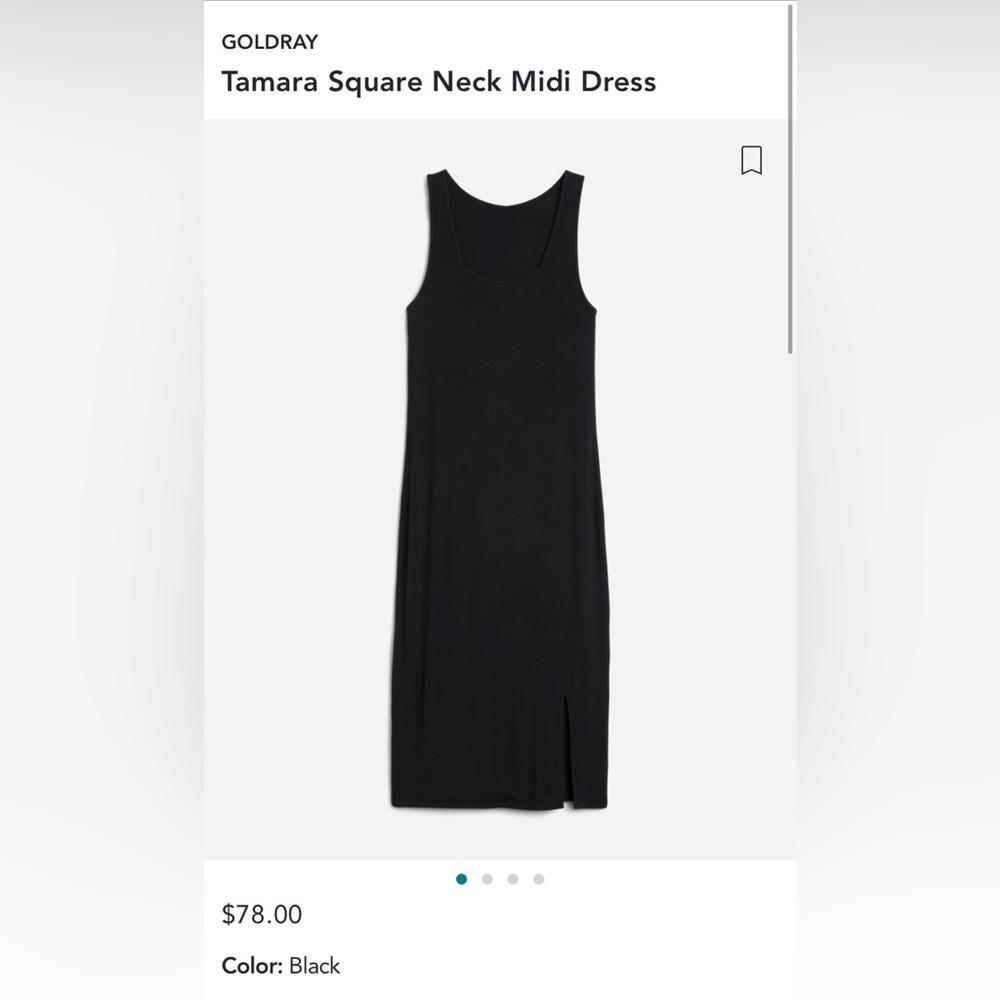 Black Tamara Square Neck Midi Dress